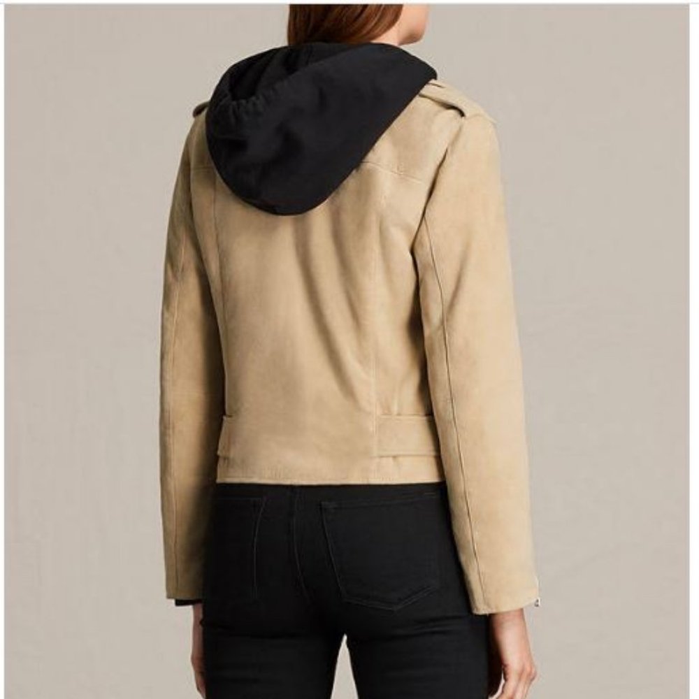 NWT All Saints Balfern leather biker jacket US 4 - Picture 6 of 16